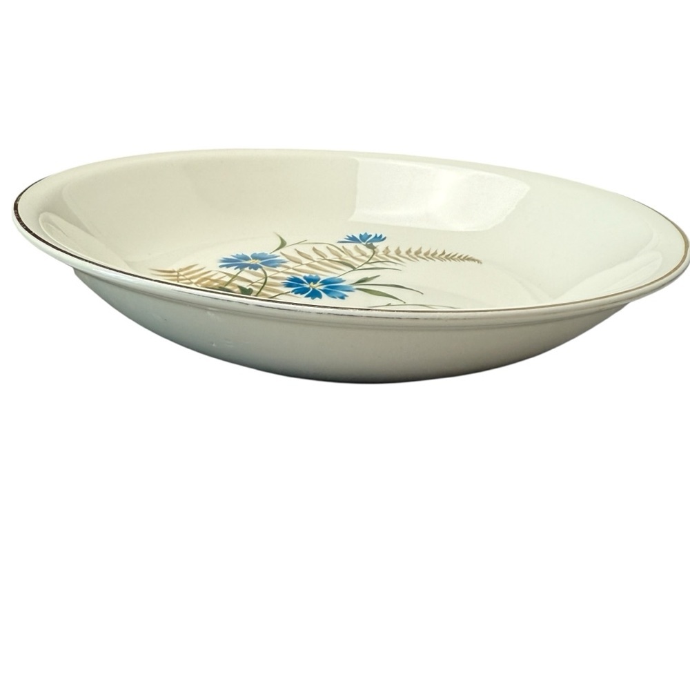 Paden City Pottery Bluebell Bowl /Dinner Plate USA Oven Proof 8” Wildflower MCM - Picture 13 of 16
